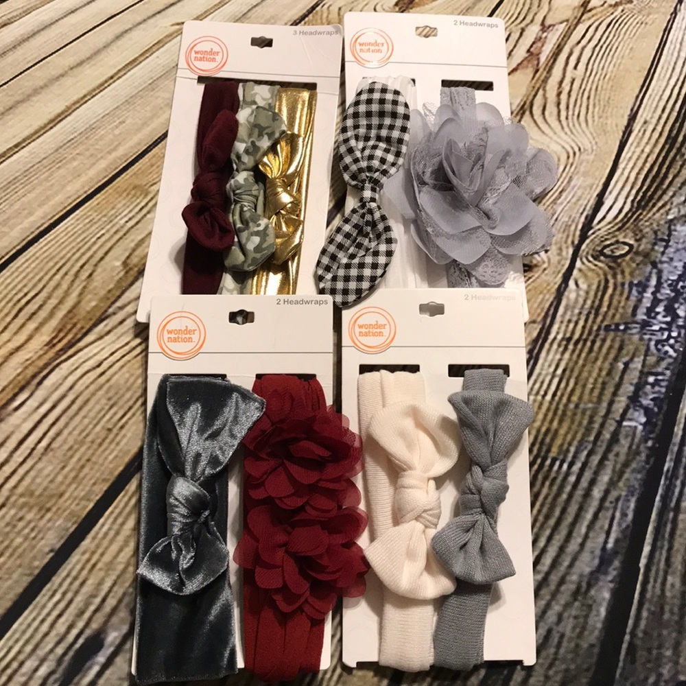 Lot of four packs of baby girl headwraps